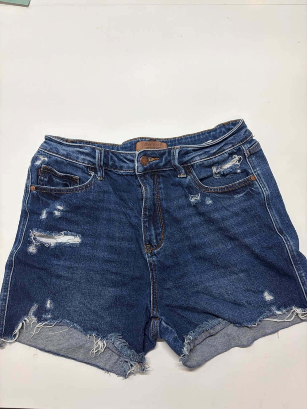 Judy Blue Dark Blue Distressed Denim Shorts